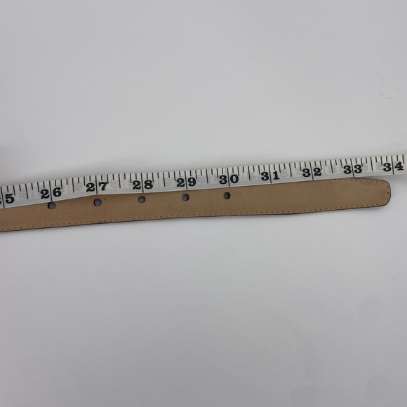 Fossil 90s Western Belt Brown Croc Leather Embossed  2-Tone Buckle Size Small - Picture 12 of 14